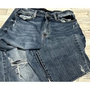 Judy Blue Jeans Womens 15/32 Distressed High Waist Wide Leg Cropped JB82256LT